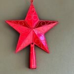 Estrella navideña color rojo de 18cm