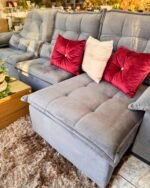 Sofa Premium de tres cuerpos. Color grafito, medidas 3mx1m - Imagen 2