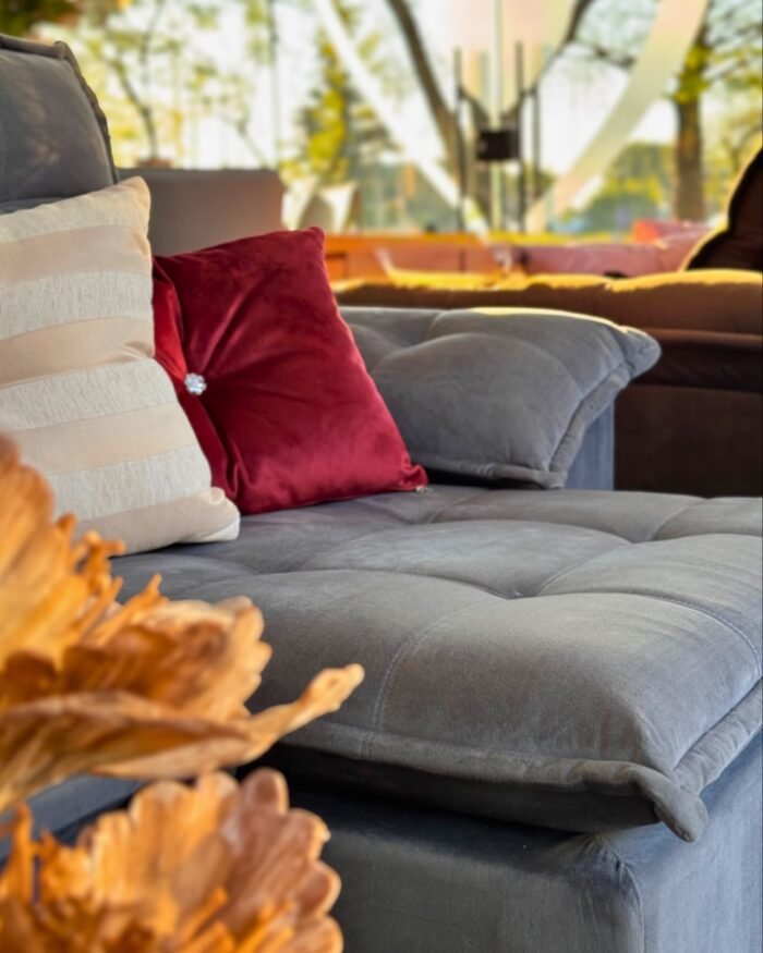 Sofa Premium de tres cuerpos. Color grafito, medidas 3mx1m - Imagen 4