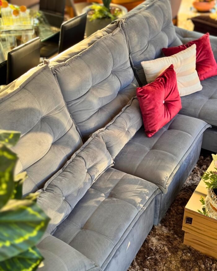 Sofa Premium de tres cuerpos. Color grafito, medidas 3mx1m - Imagen 3