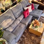 Sofa Premium de tres cuerpos. Color grafito, medidas 3mx1m