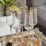 Copas champagne x6 borde dorado