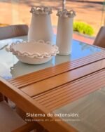 Mesa extensible Gales con tapa de vidrio blanco, 1.60/2.20m - Imagen 3