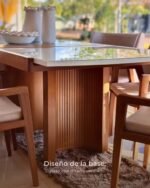 Mesa extensible Gales con tapa de vidrio blanco, 1.60/2.20m - Imagen 2
